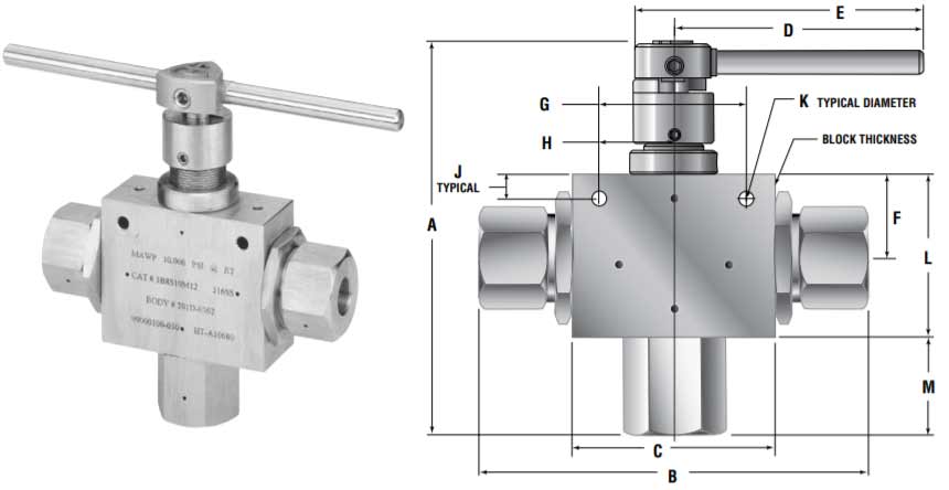 3 Way Ball Valve Dimensions