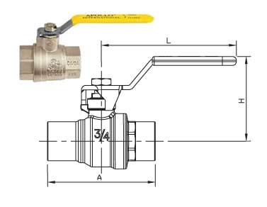 600 CWP, Full Port, Solder Ends Ball Valve