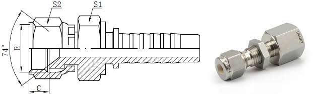Double ferrule High Pressure Tube Fitting Dimensions