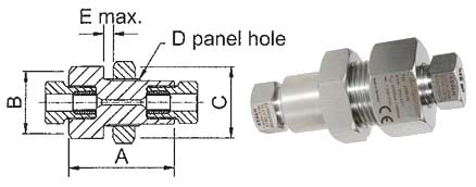 SS High Pressure Bulkhead Fitting