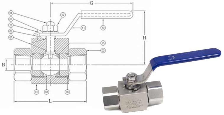 Hydraulic Ball Valve 6000 psi Dimensions