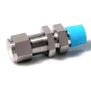 Stainless Steel Compression Bulkhead Male Connectors Double Ferrule Union Tube Fittings